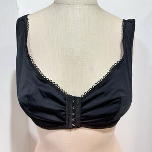Front Closure Posture Wireless Full Coverage Bra Womens Size 2XL Black